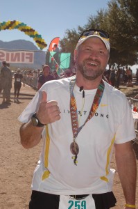 Thumbs up after the Tucson Marathon!